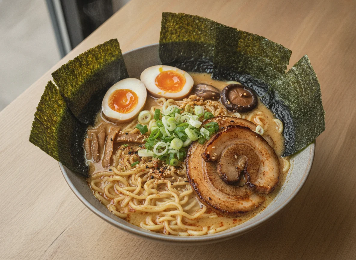 Ramen Noodles in Broth photo