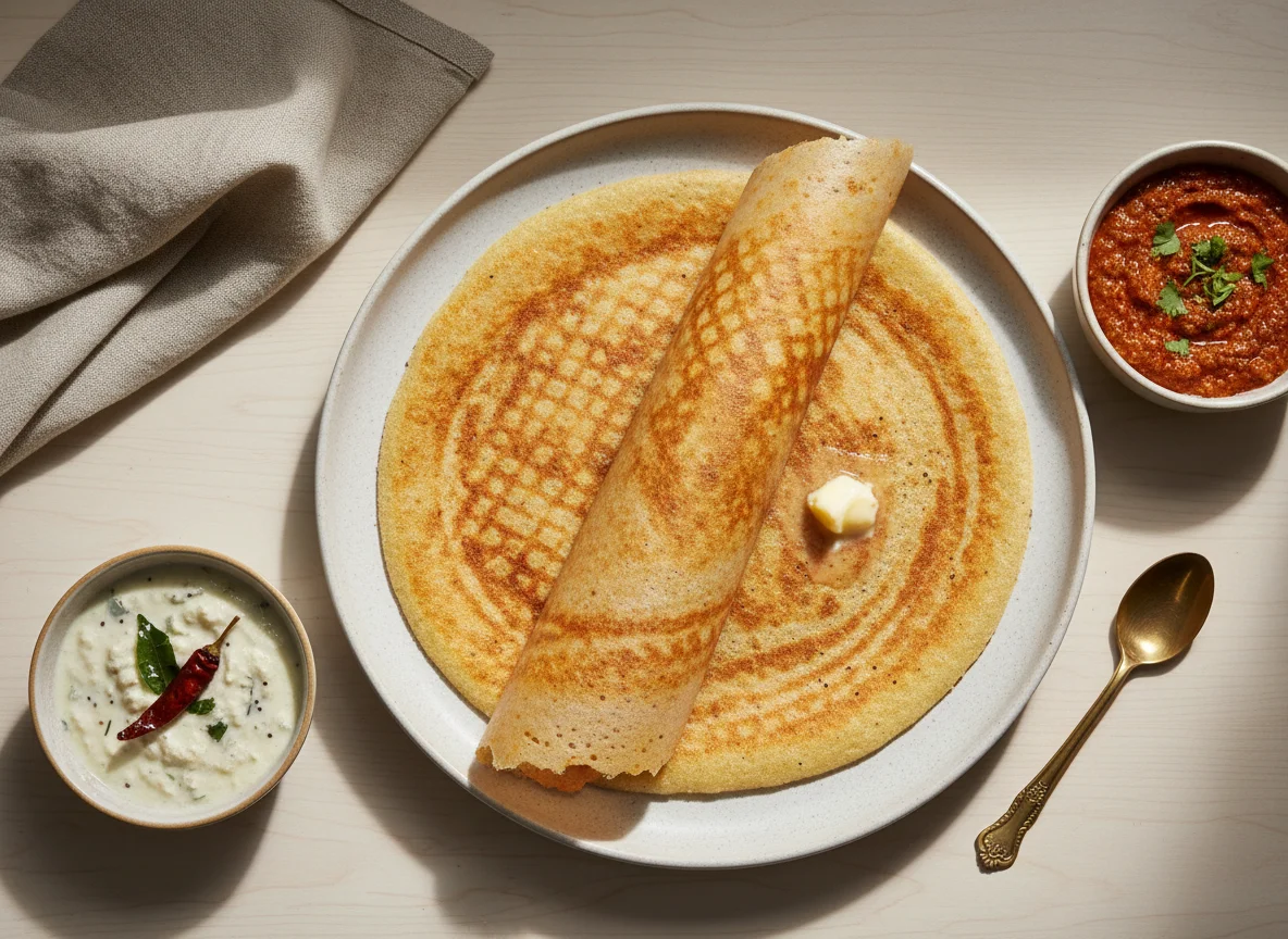 Rava Dosa with Chutneys photo