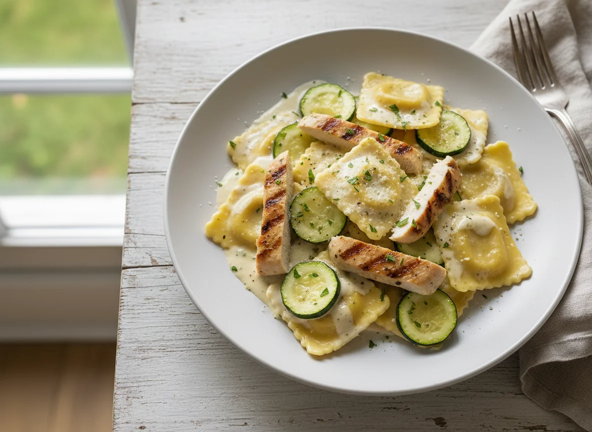 Ravioli with Chicken and Zucchini photo