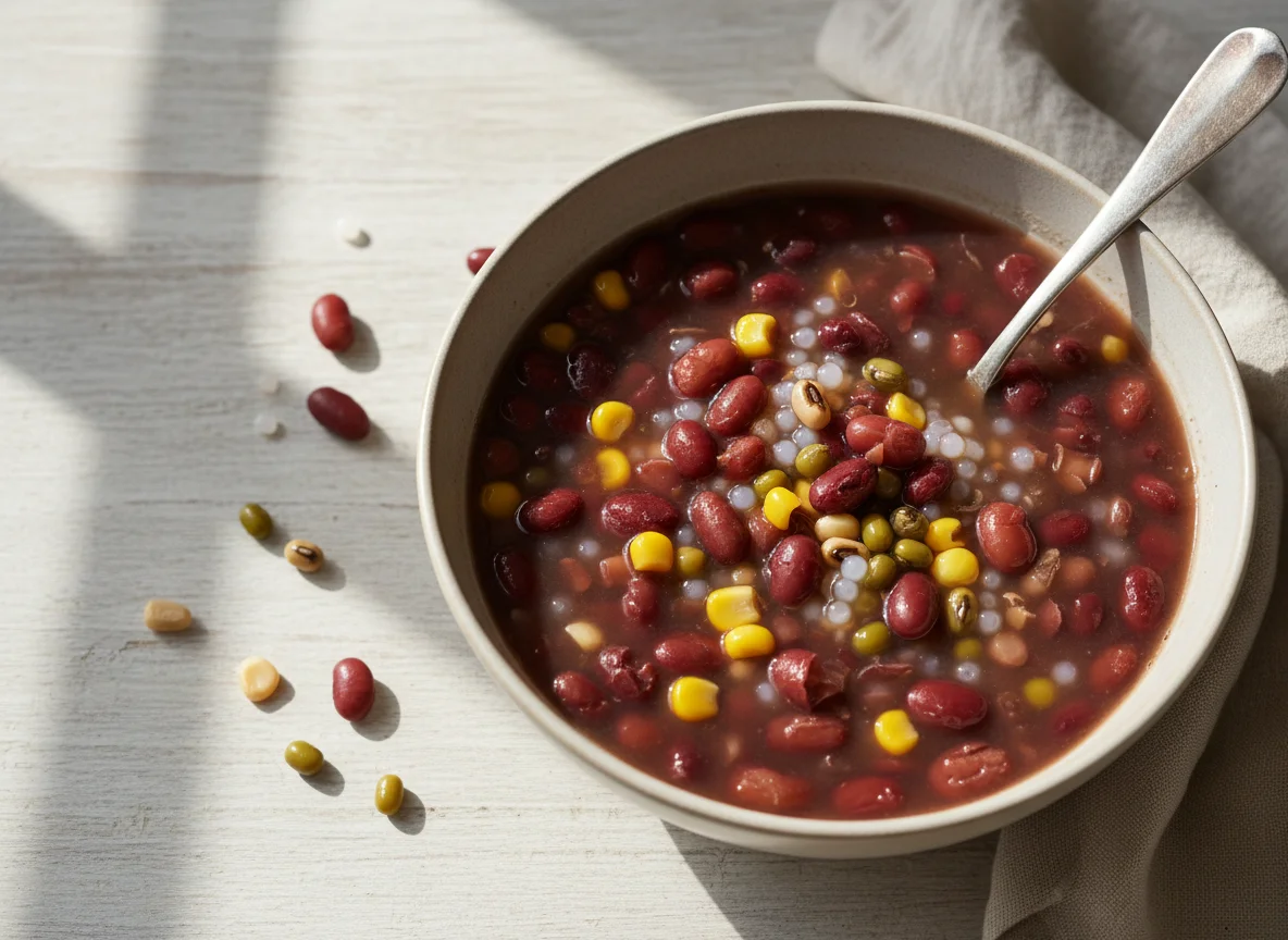 Red Bean Soup with Sago and Mixed Beans photo