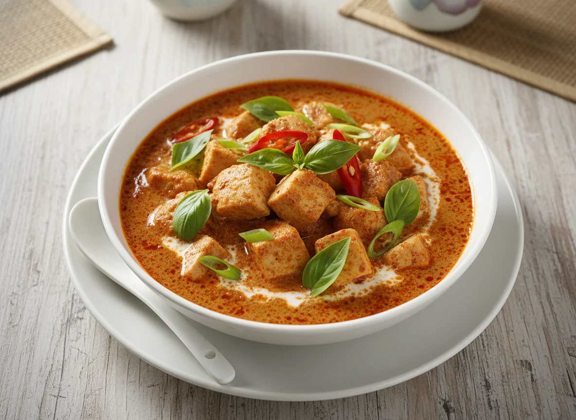 Red Curry with Chicken and Basil photo