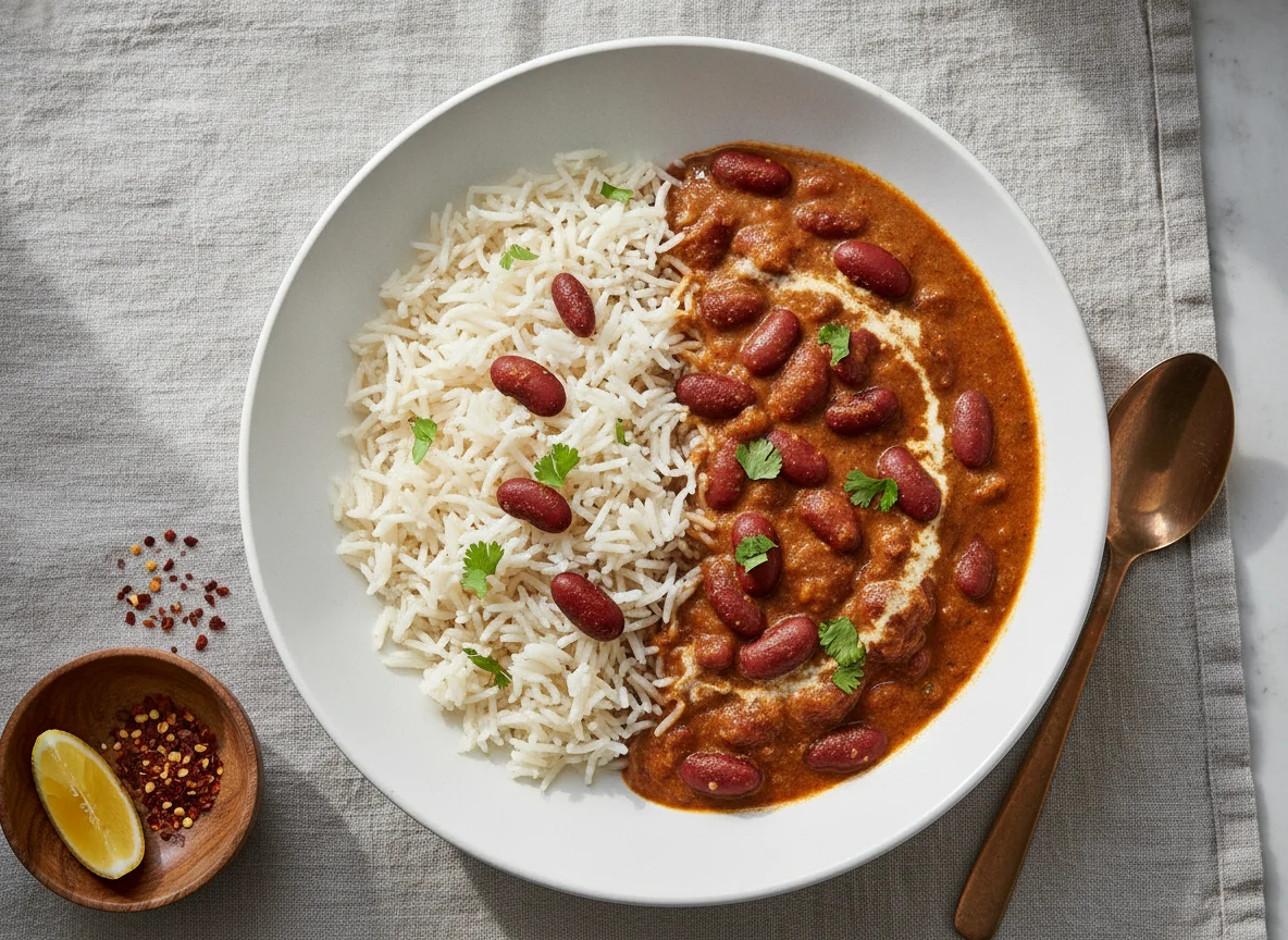 Red Kidney Bean Curry with Basmati Rice photo