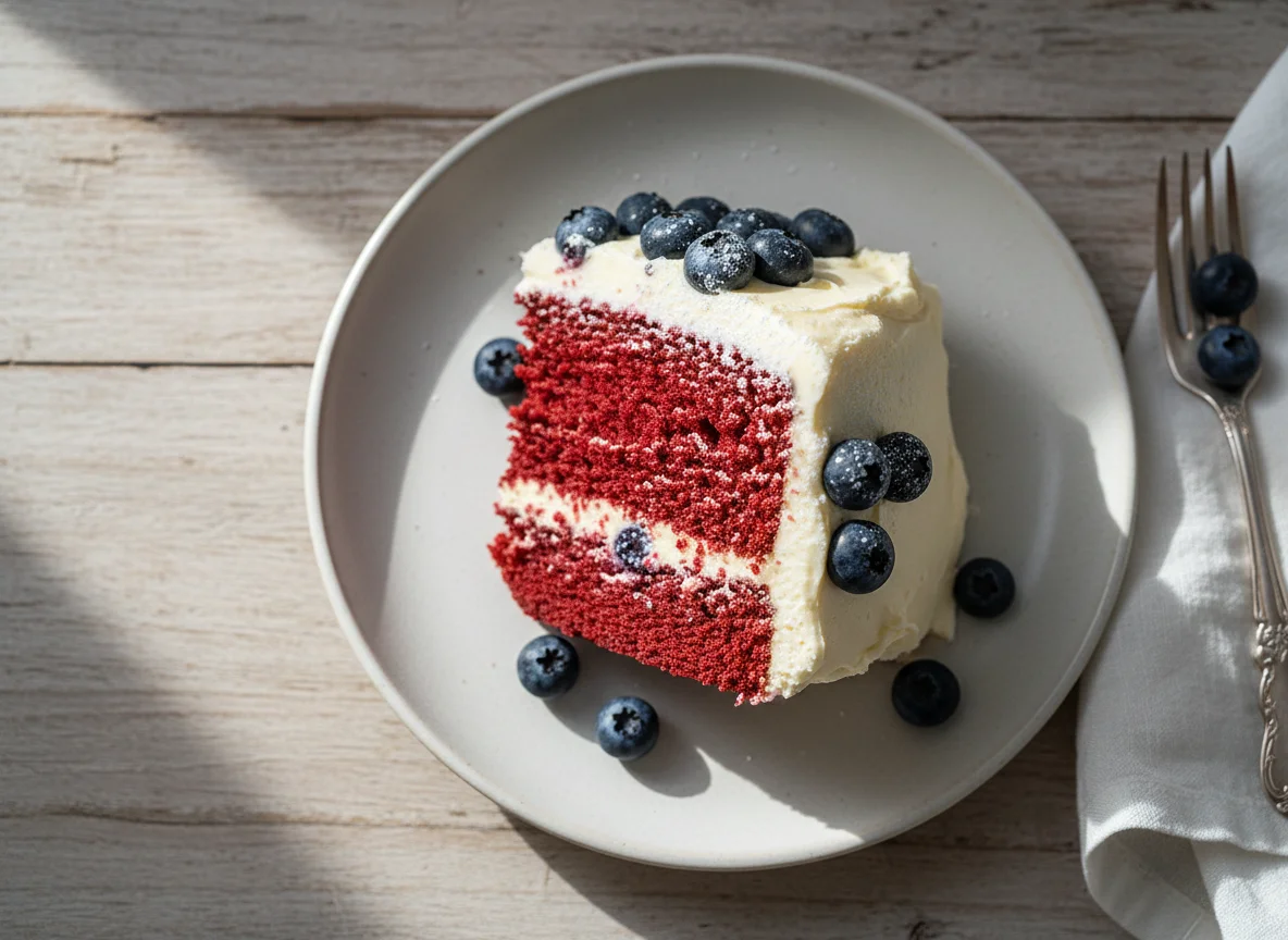 Red Velvet Cake with Blueberry photo