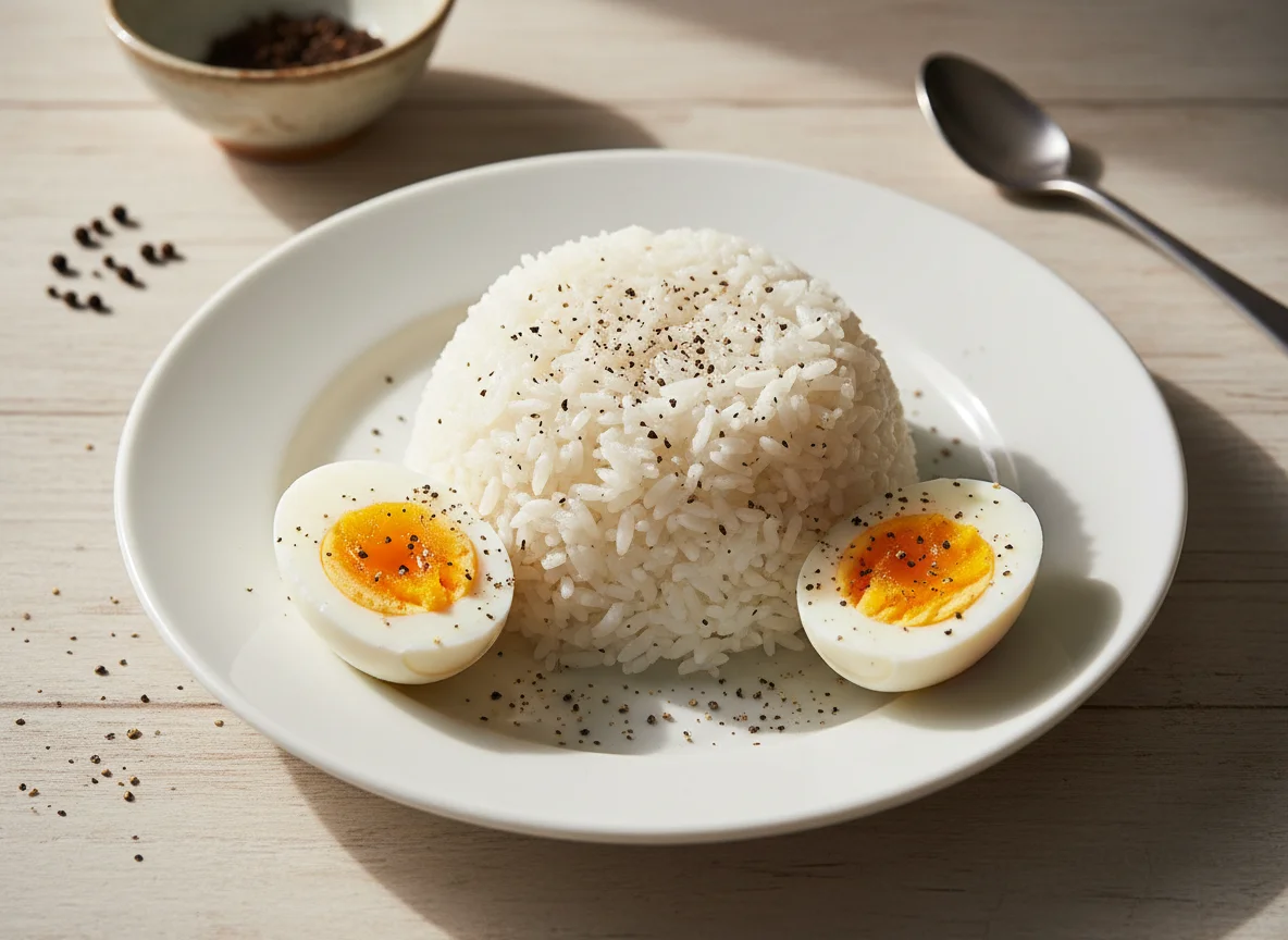 Rice and Boiled Eggs photo