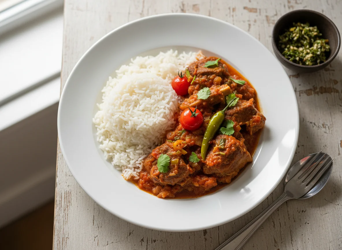 Rice and Goat Meat Stew photo