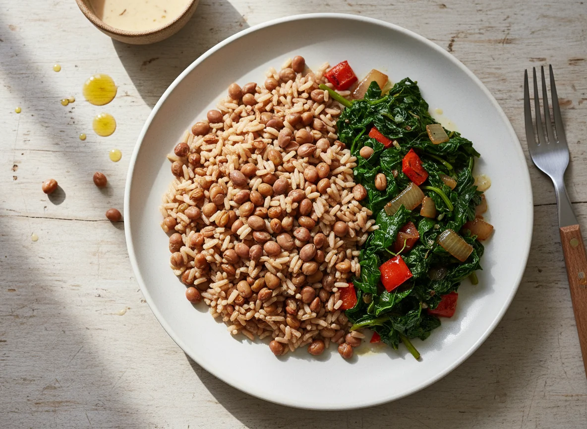 Rice and Peas with Stewed Vegetables photo