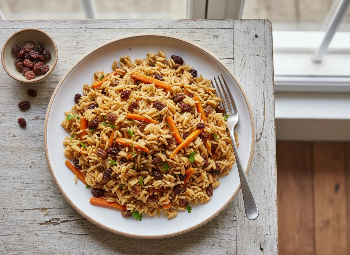 Rice Pilaf with Raisins and Carrots photo