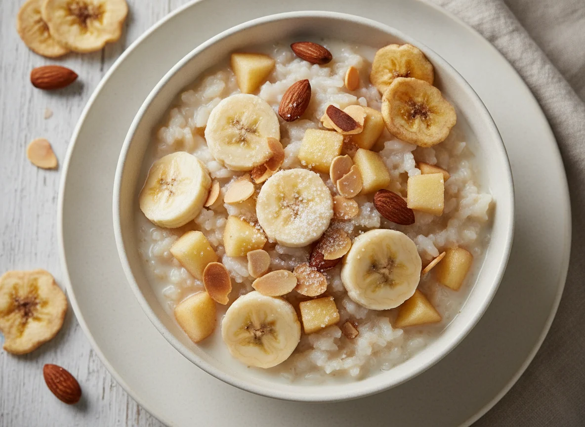 Rice Pudding with Fruit and Nuts photo