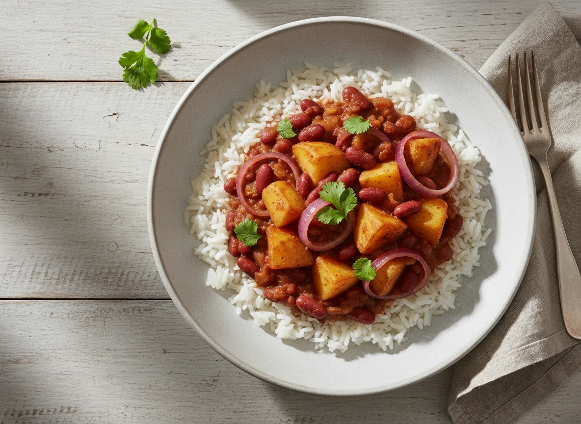 Rice with Beans and Potatoes Stew photo
