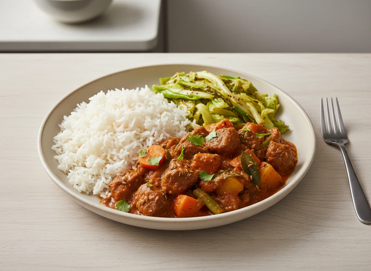 Rice with Cabbage and Stew photo