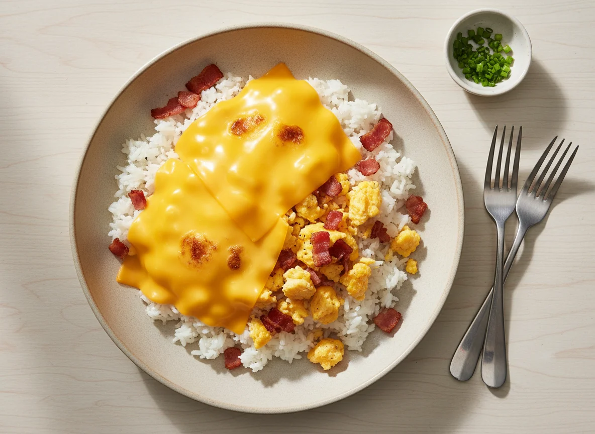 Rice with Cheese Slices photo