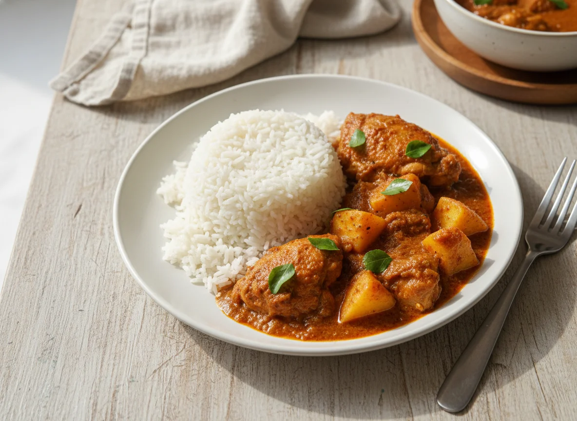 Rice with Chicken and Potato Curry photo