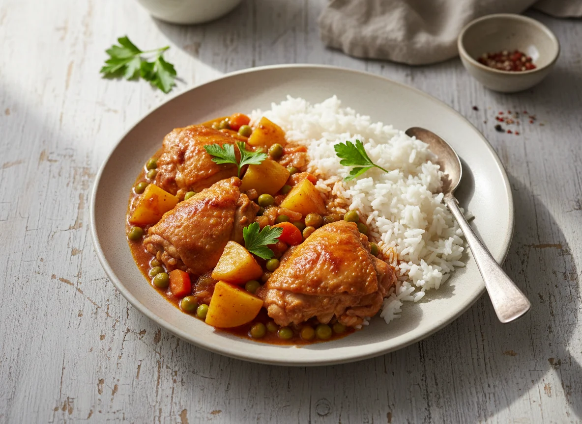 Rice with Chicken and Potato Stew photo