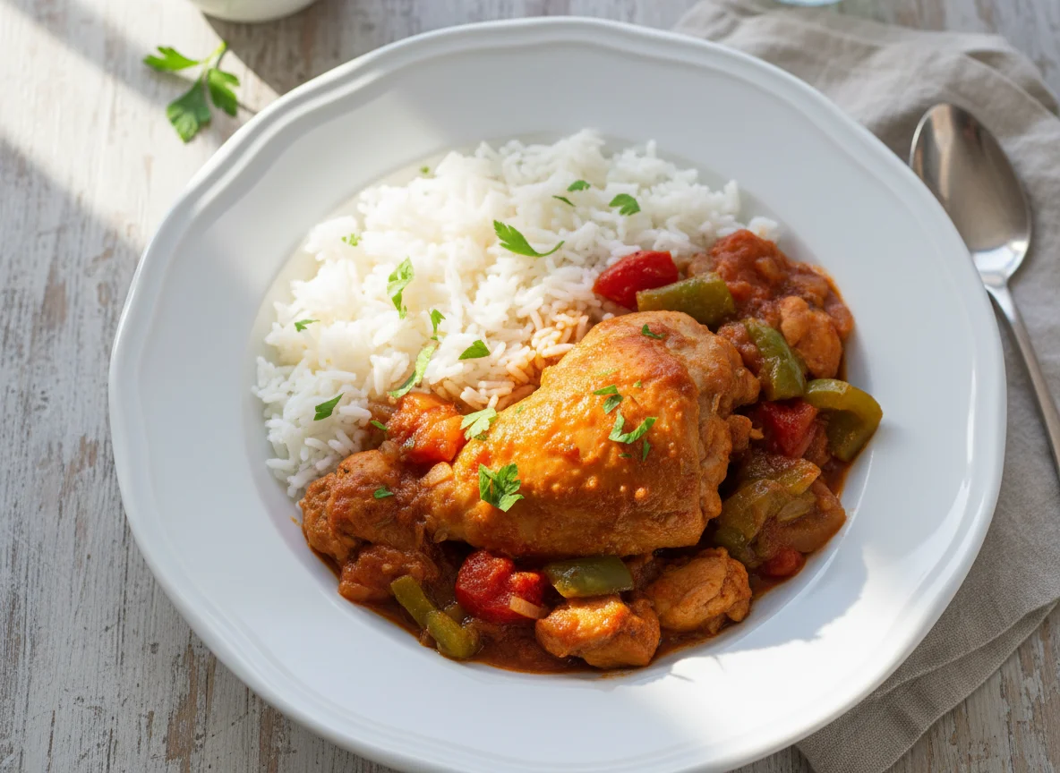 Rice with Chicken and Vegetable Stew photo