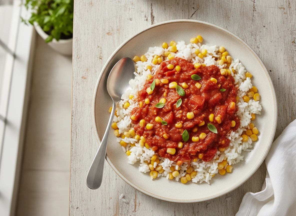 Rice with Corn and Tomato Sauce photo