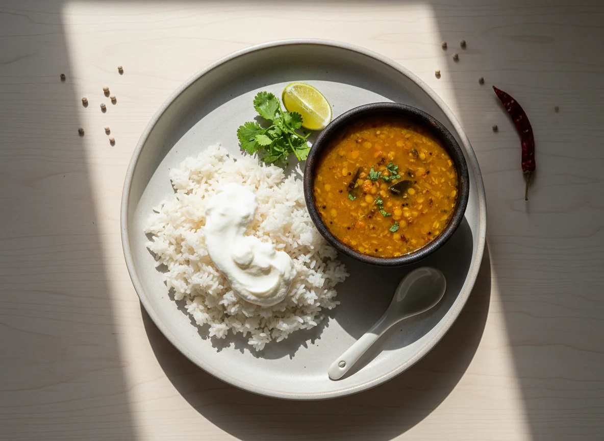 Rice with Curd and Dal photo