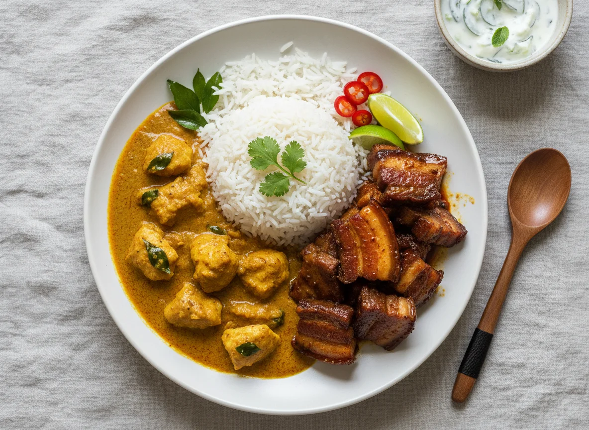 Rice with Curry and Meat photo