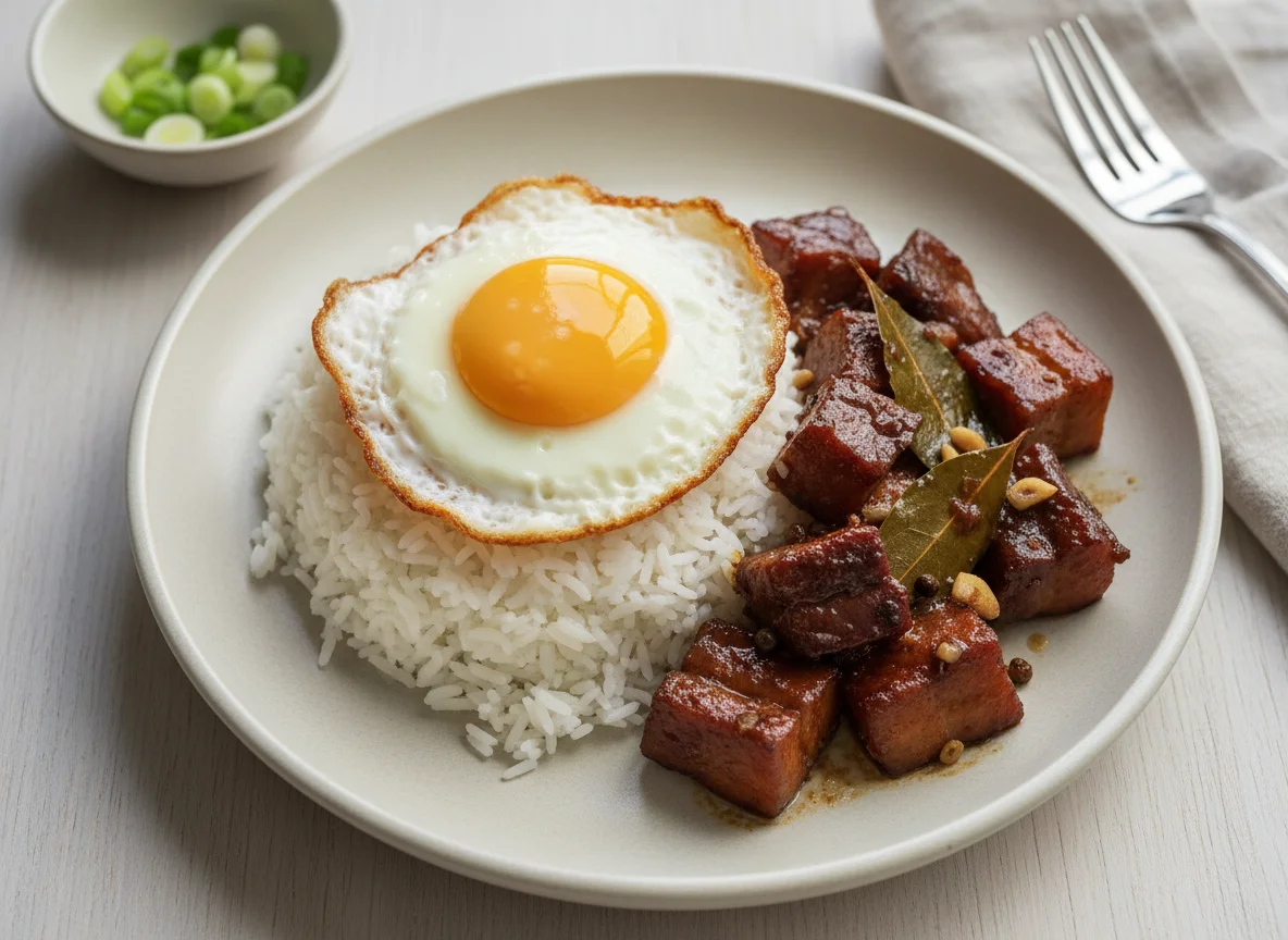 Rice with Fried Egg and Pork photo
