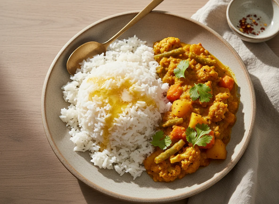 Rice with Ghee and Curry photo