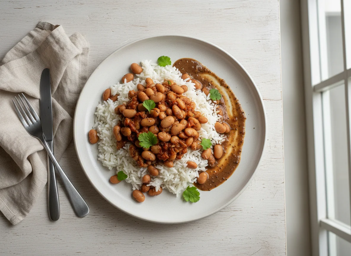Rice with Lima Beans and Sauce photo
