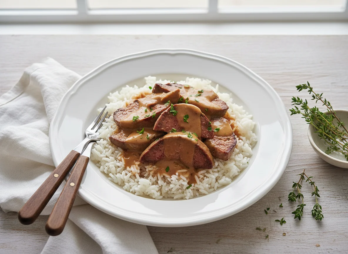 Rice with Liver and Sauce photo