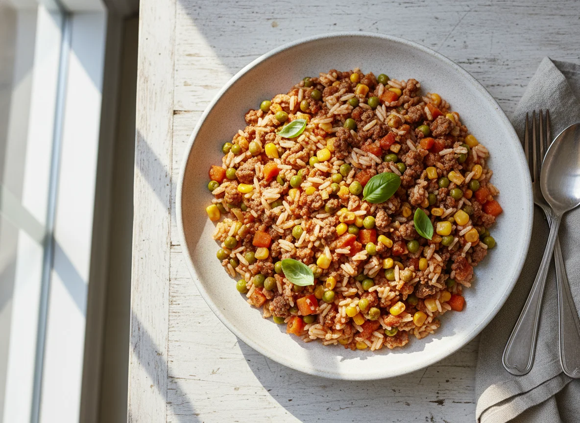 Rice with Meat and Vegetables photo