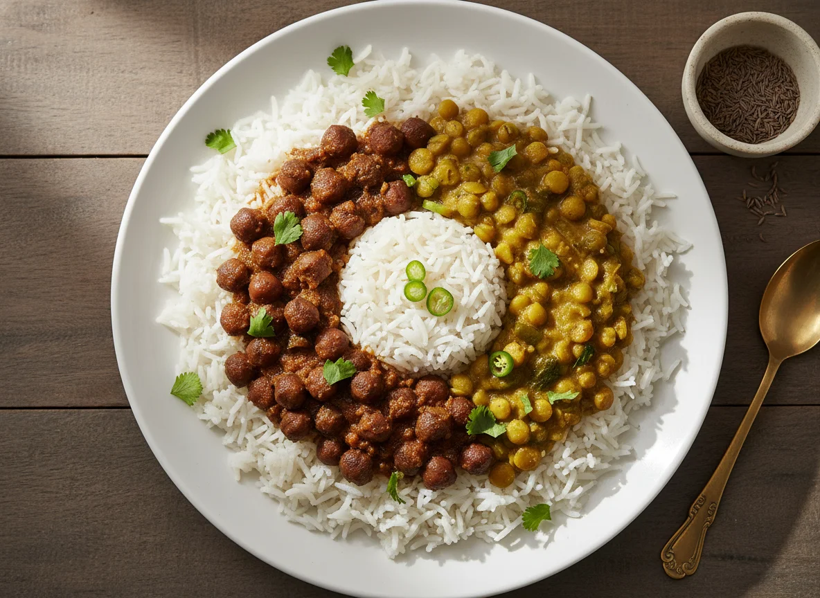 Rice with Mixed Legumes (Chana and Moong Dal) photo