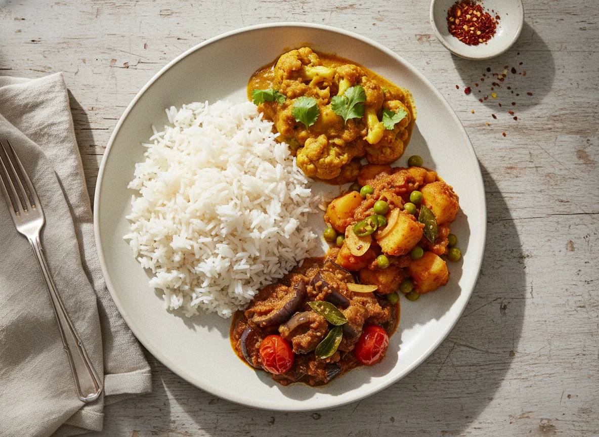 Rice with Mixed Vegetable Curry photo
