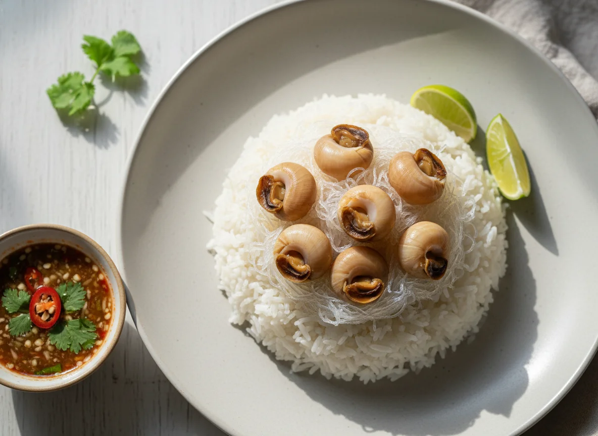 Rice with Sea Snails and Glass Noodles photo