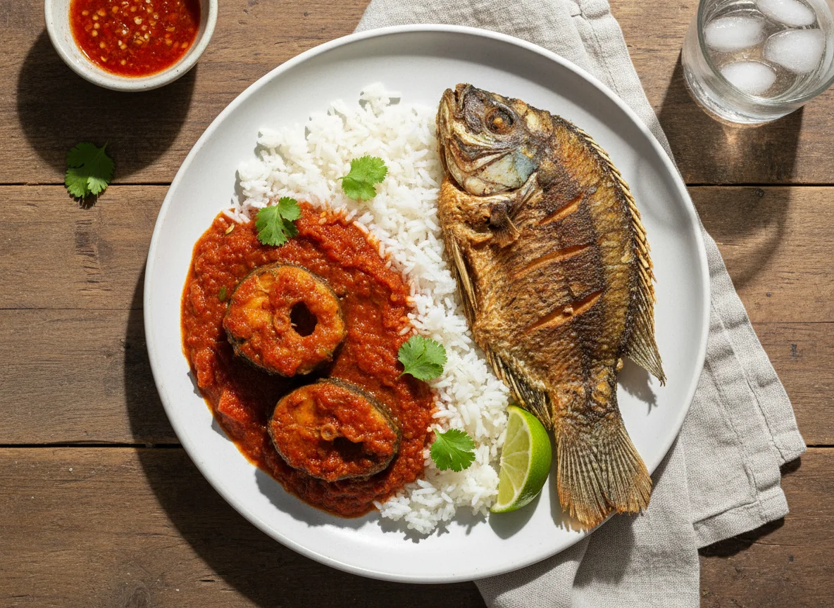 Rice with Stew and Fish photo