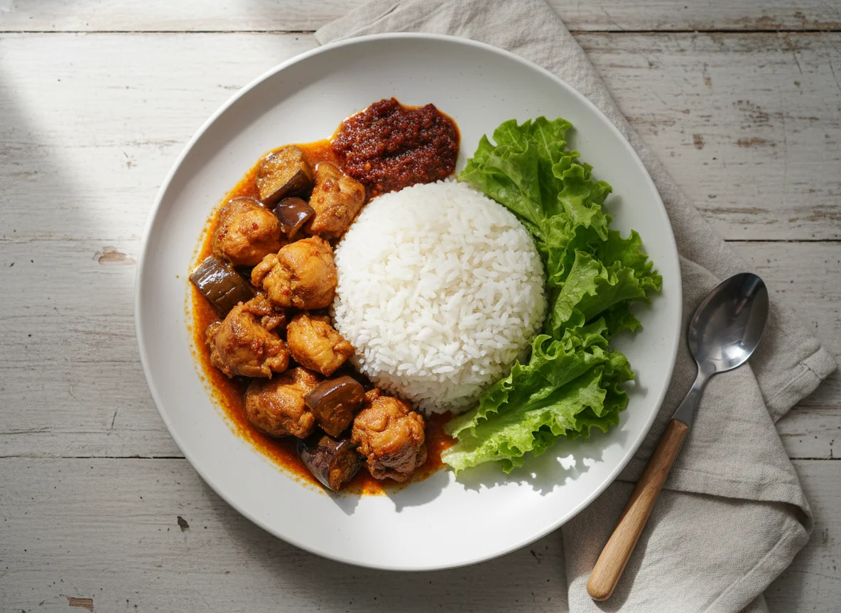 Rice with Stewed Meat and Vegetables photo