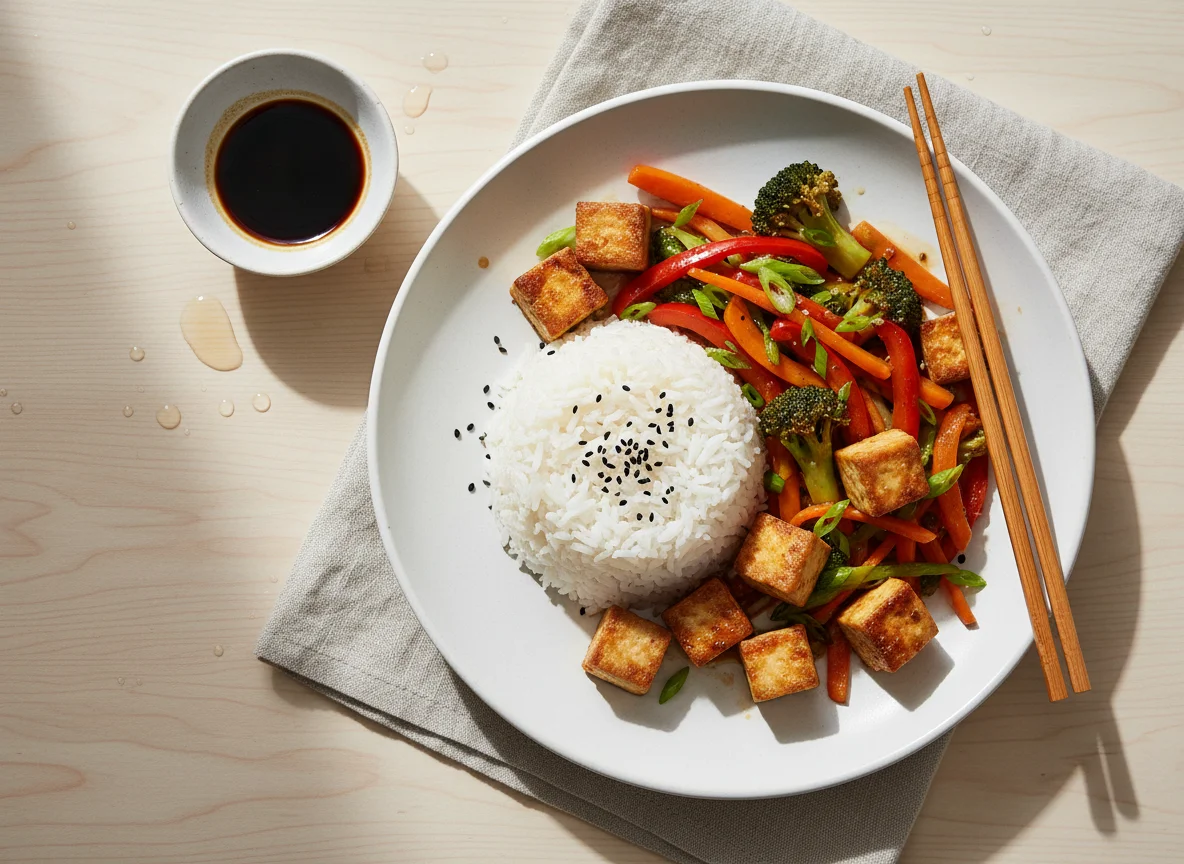 Rice with Tofu and Vegetables photo