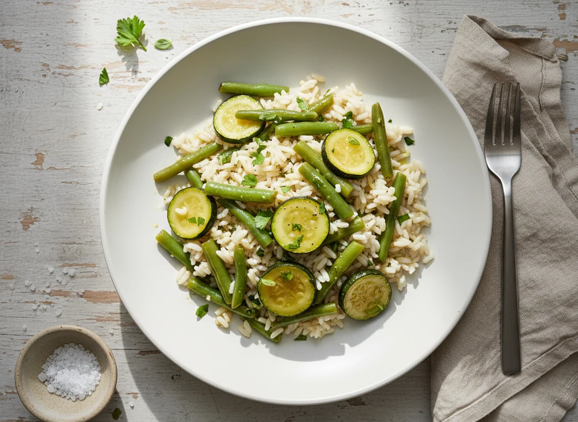 Rice with Zucchini and Green Beans photo