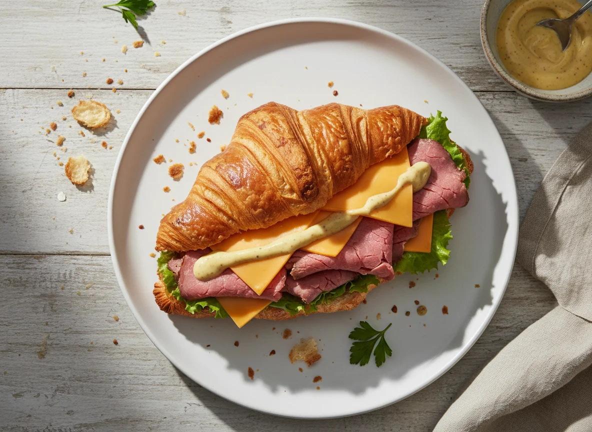 Roast Beef and Cheese Croissant photo