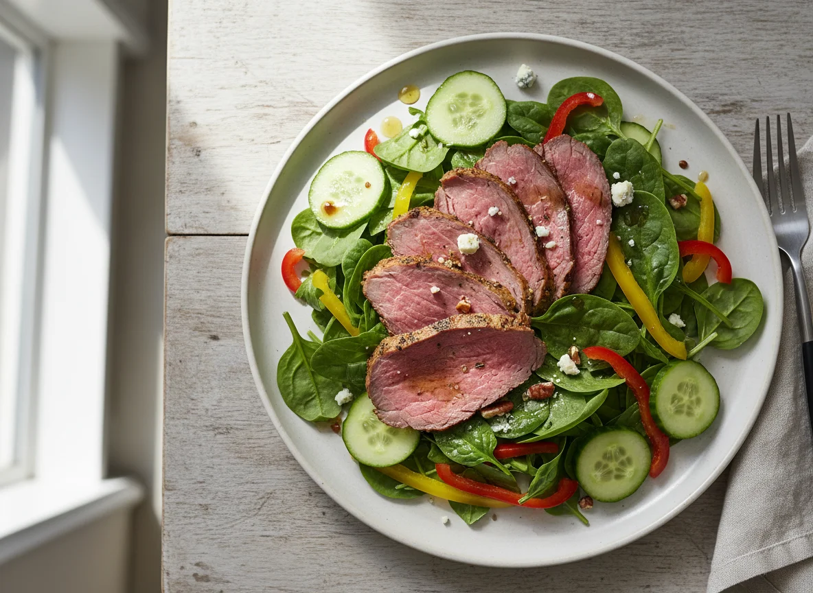 Roast Beef and Spinach Salad photo