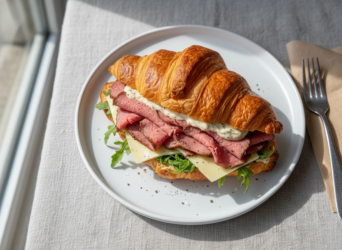 Roast Beef Croissant Sandwich photo