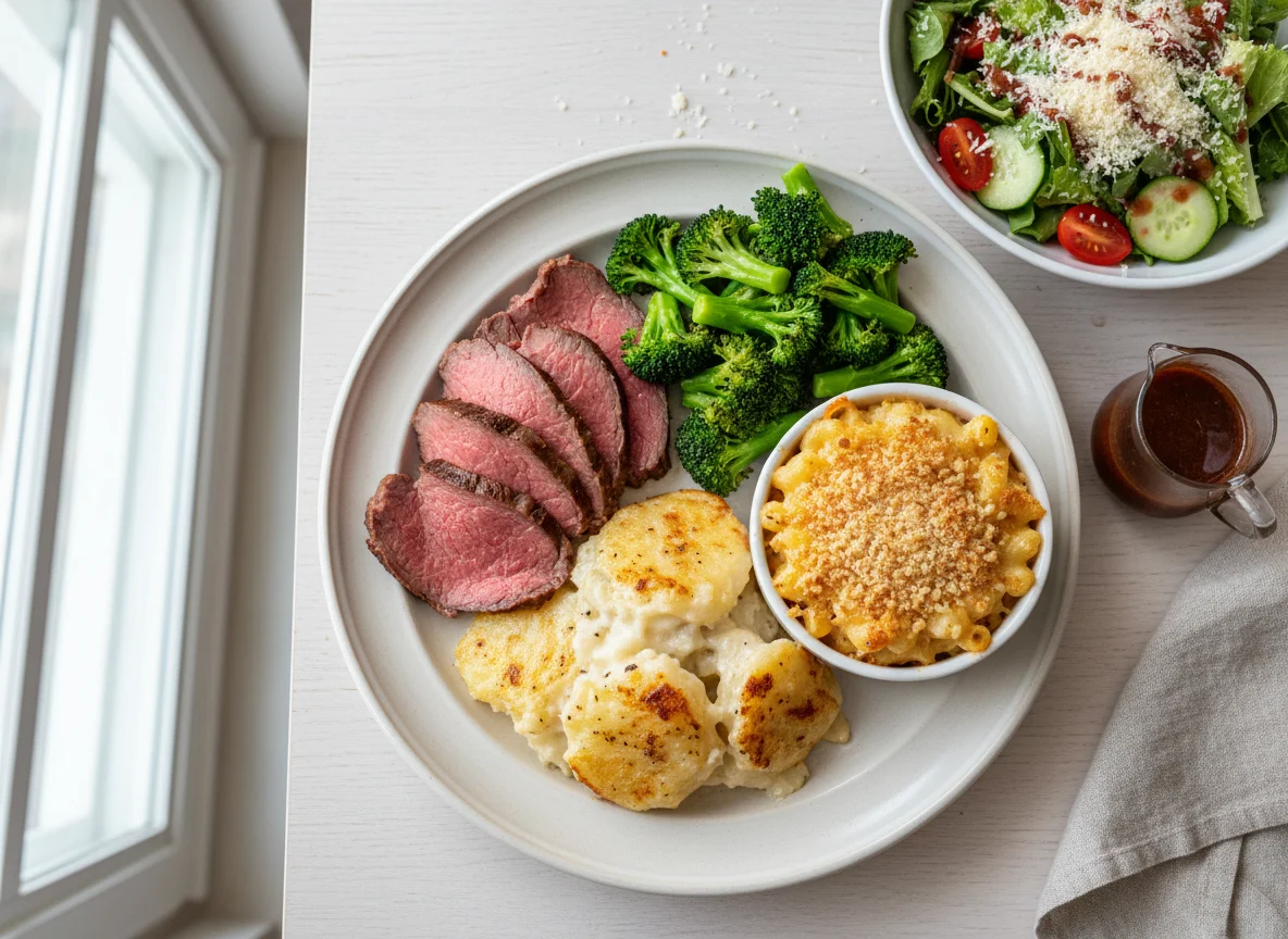 Roast Beef Dinner with Sides and Salad photo