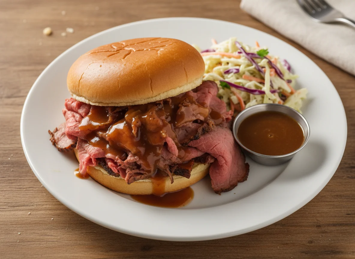 Roast Beef Sandwich with Coleslaw photo