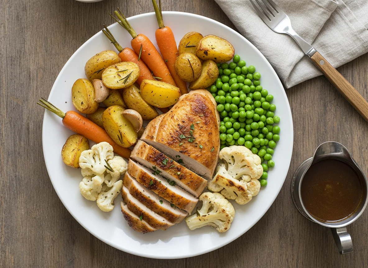 Roast Chicken Dinner with Vegetables photo