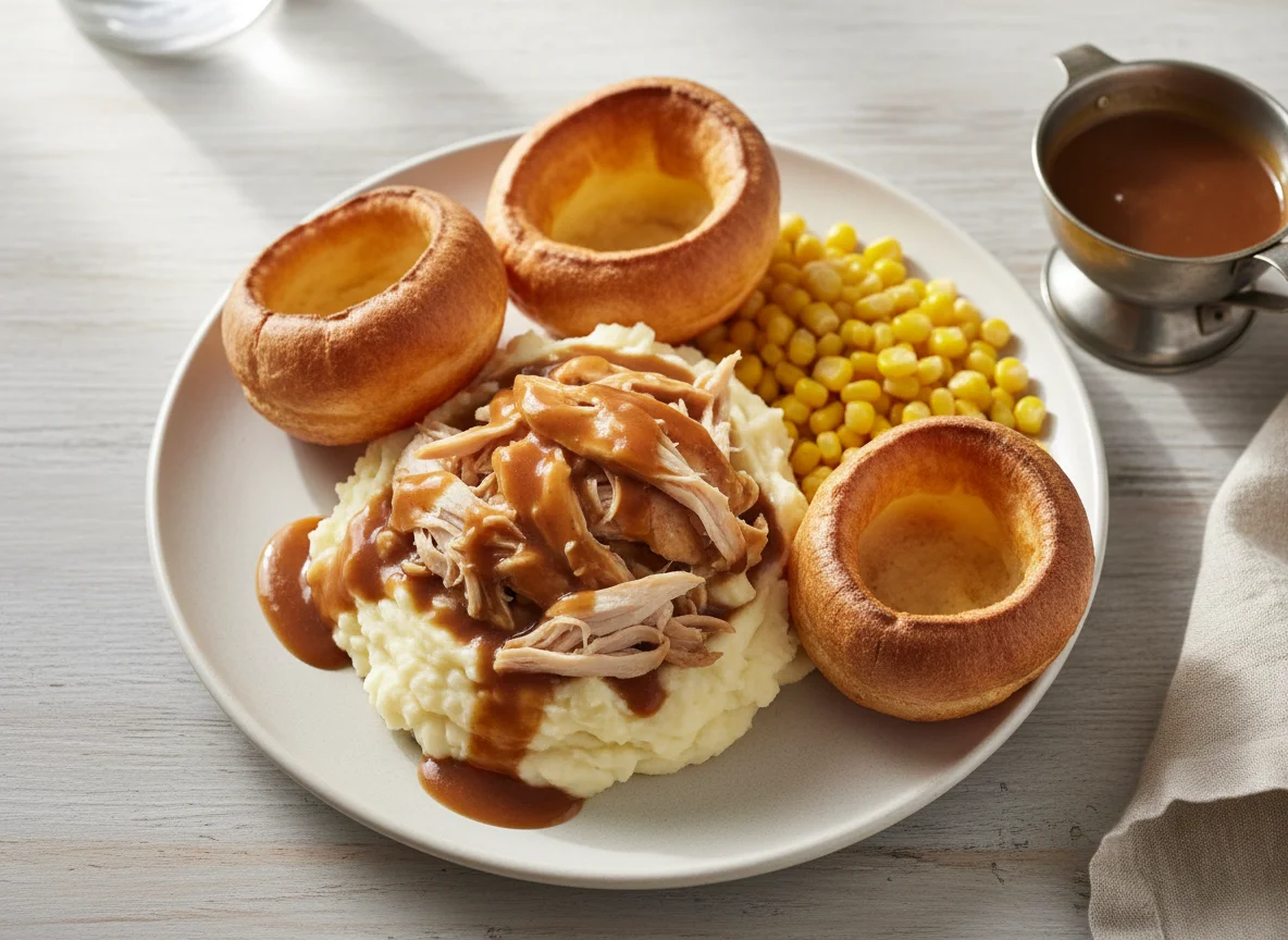 Roast Chicken Dinner with Yorkshire Puddings photo