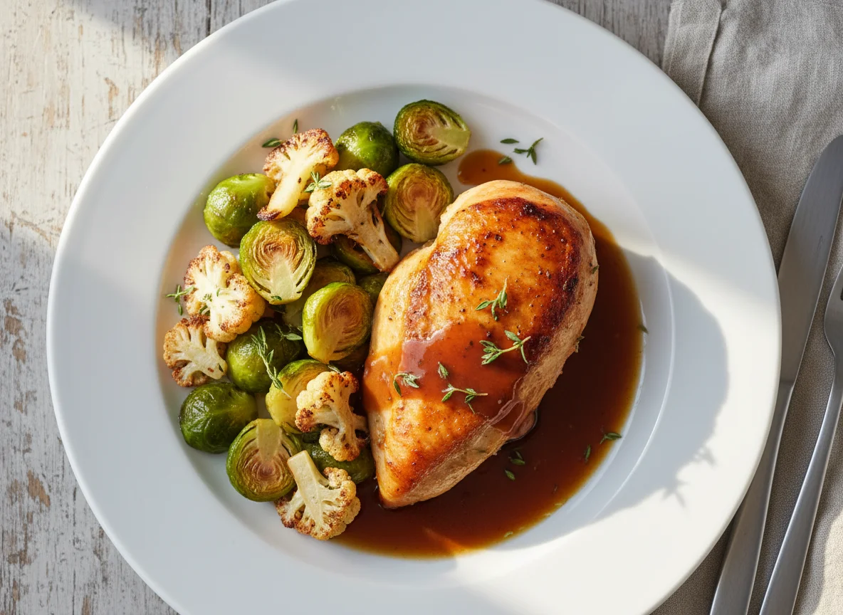 Roast Chicken with Vegetables and Gravy photo