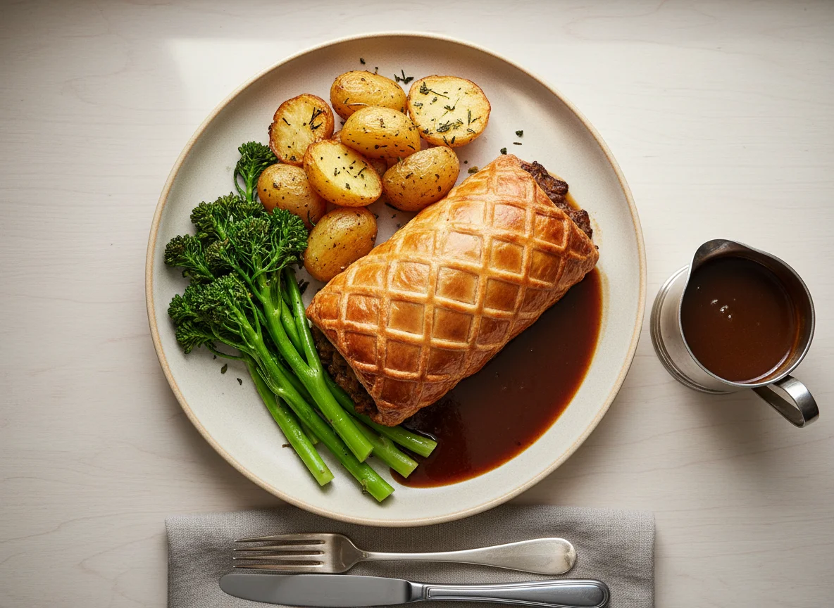 Roast Dinner with Wellington and Broccolini photo