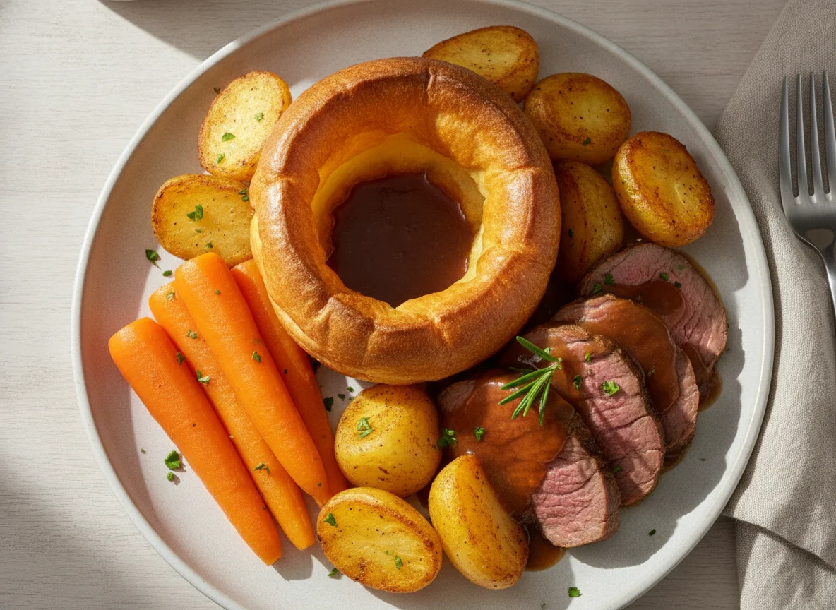 Roast Dinner with Yorkshire Pudding photo