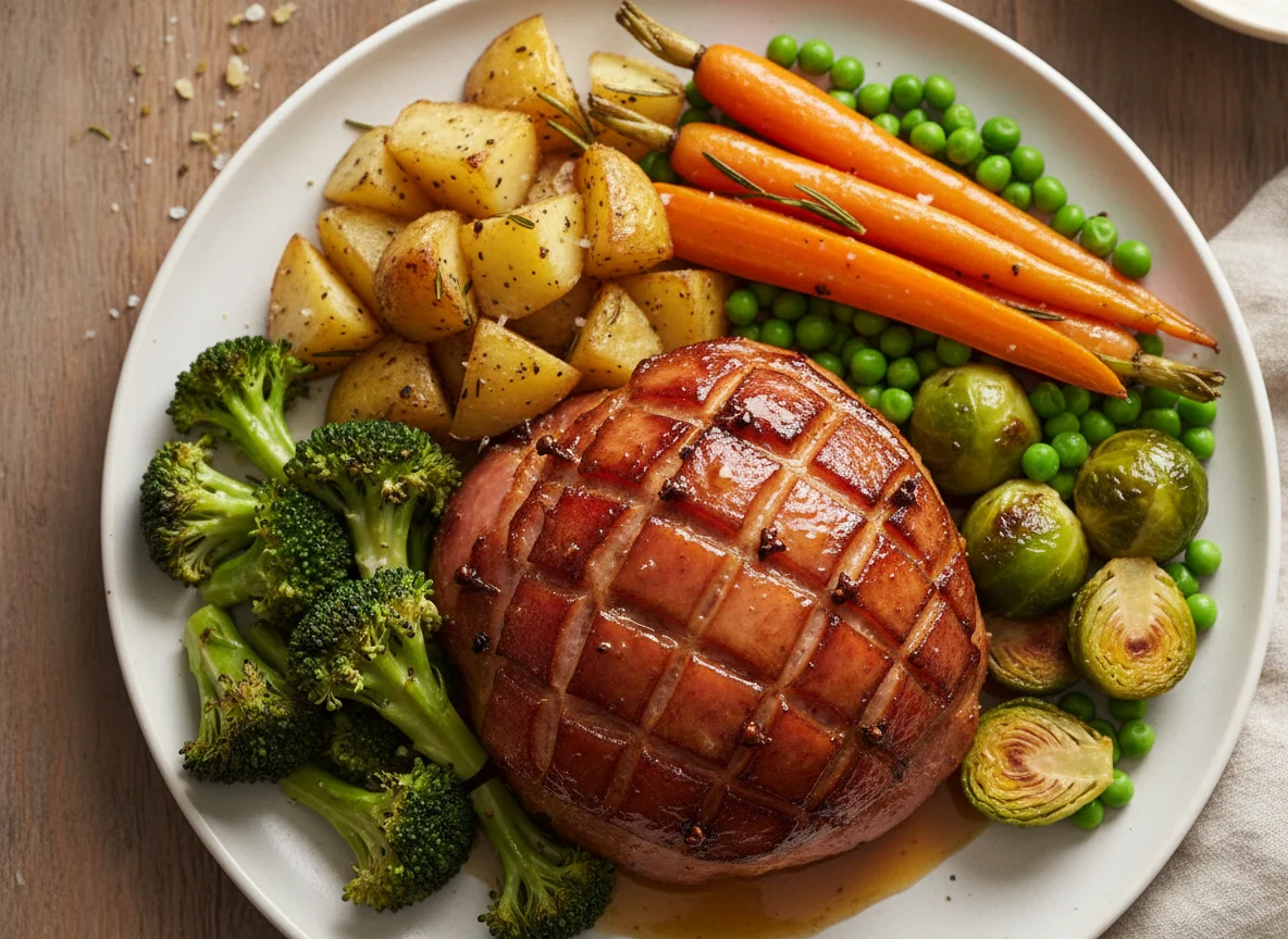 Roast Ham Dinner with Vegetables photo