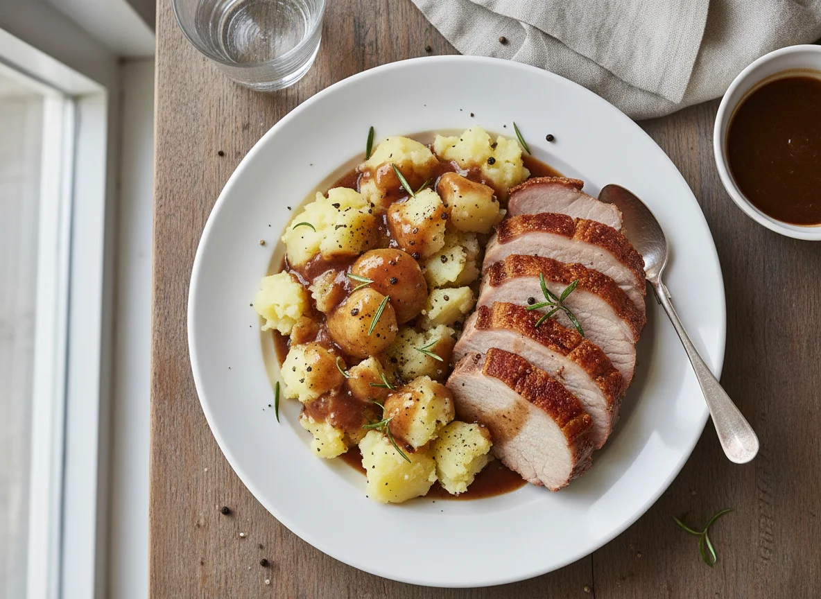 Roast Pork with Smashed Potatoes photo