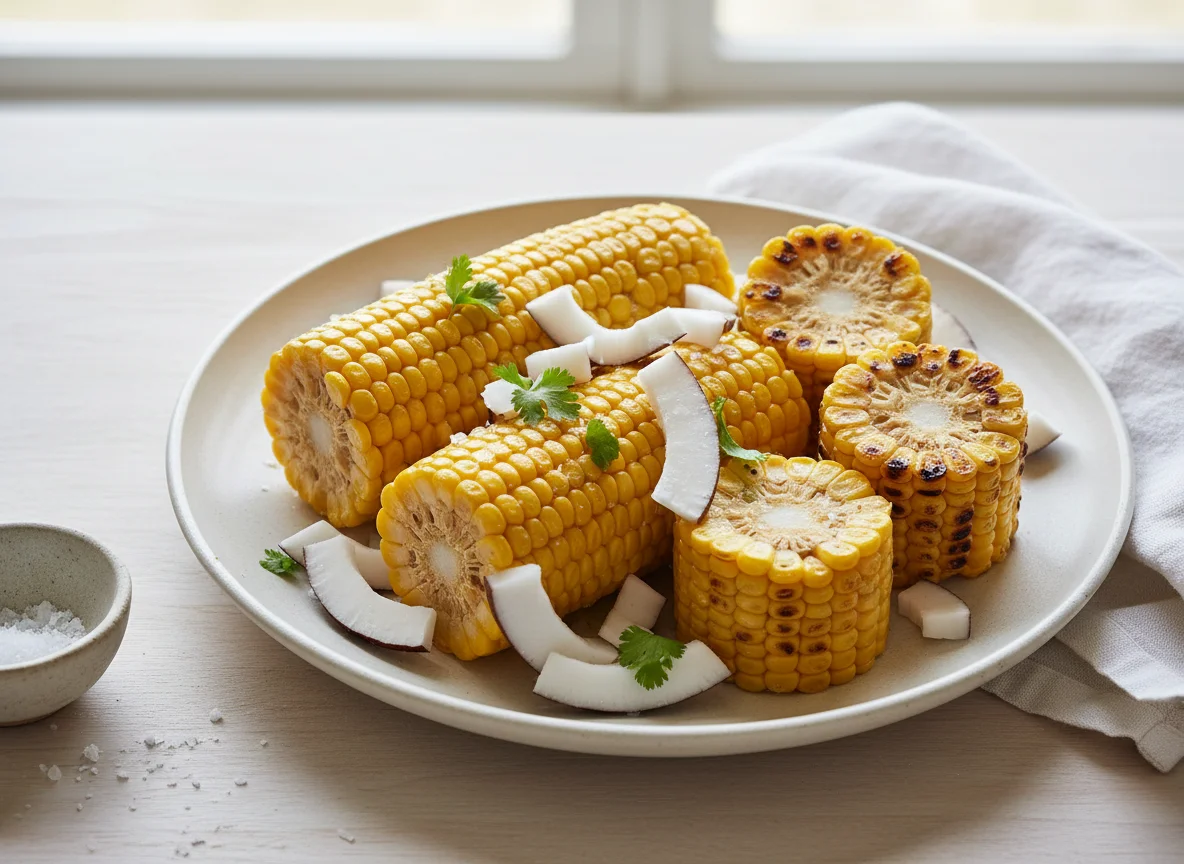 Roasted and Boiled Corn with Coconut photo