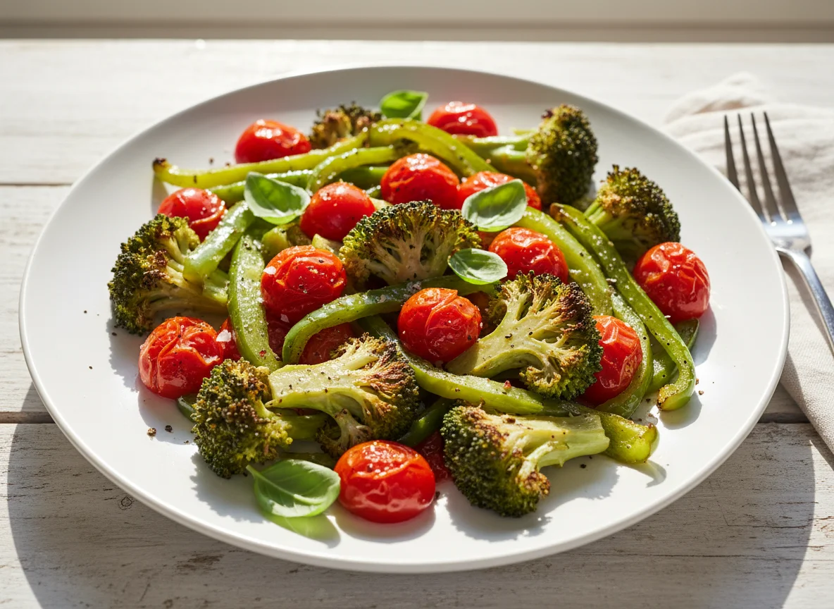 Roasted Broccoli, Bell Pepper, and Cherry Tomatoes photo