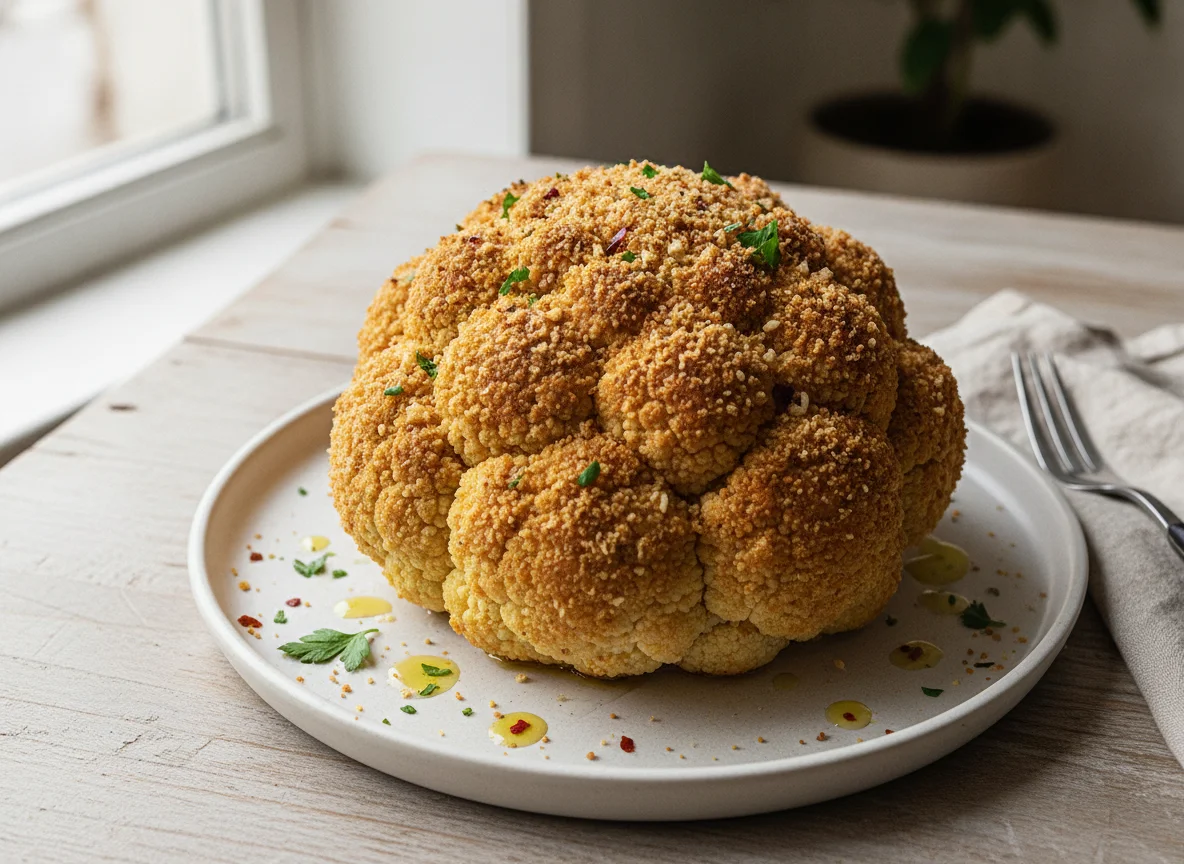 Roasted cauliflower with breadcrumbs photo