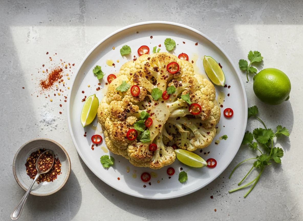 Roasted Cauliflower with Chili and Lime photo