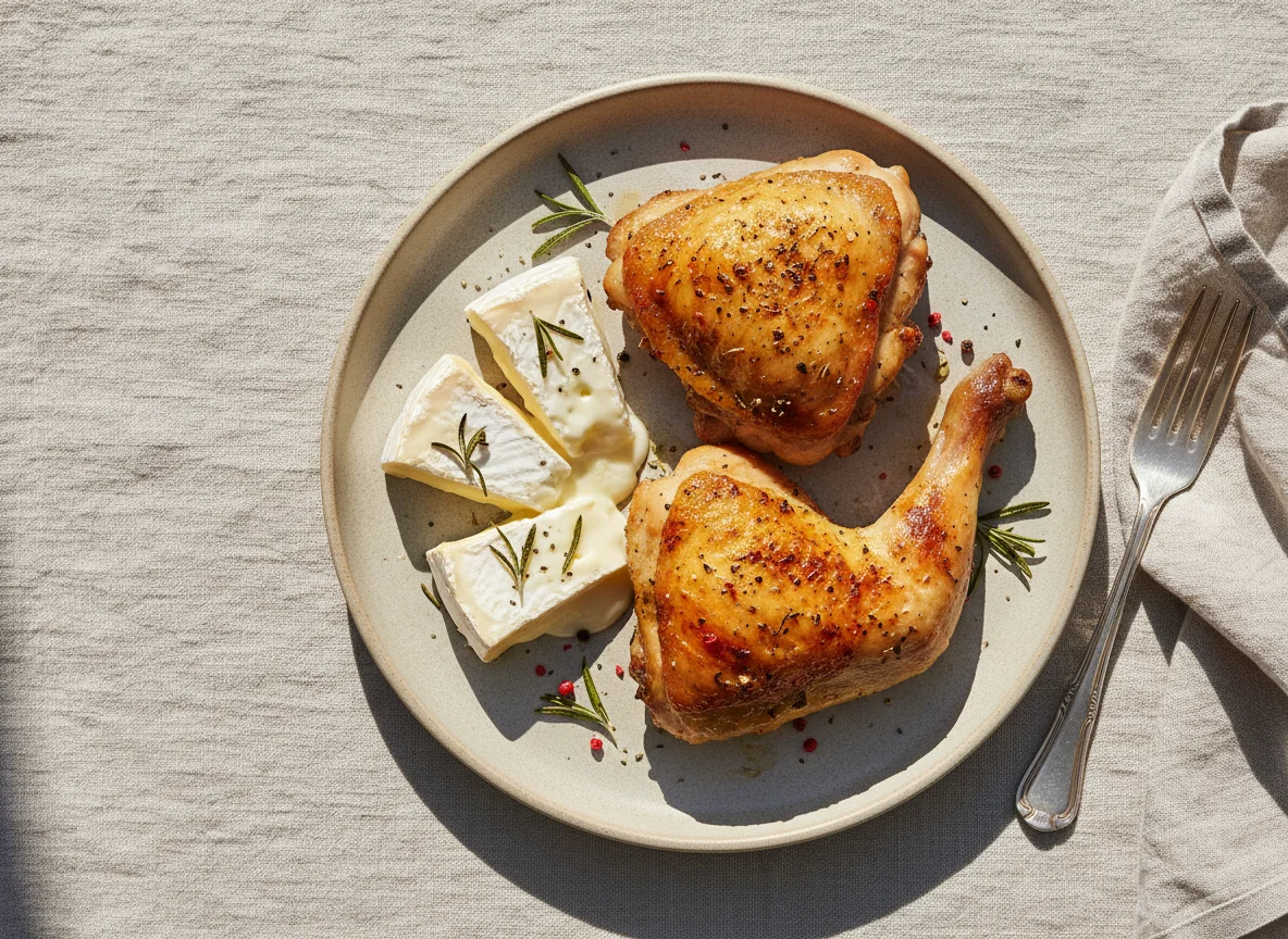 Roasted Chicken and Brie Cheese photo